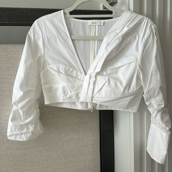 A.L.C. White Cropped Ryan Top - Size 2 - Picture 2 of 5
